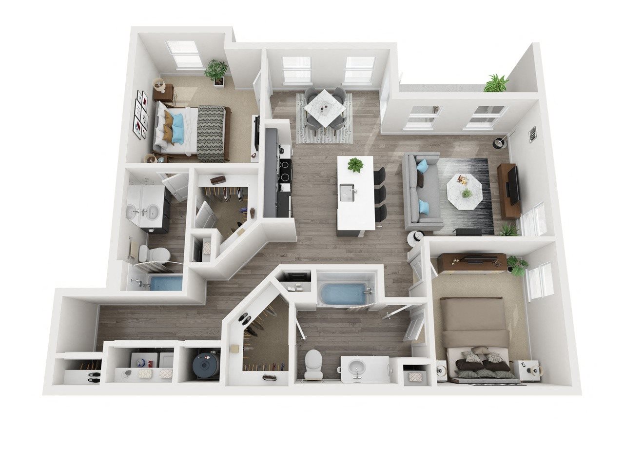 B2: 2 Bed 2 Bath floor plan
